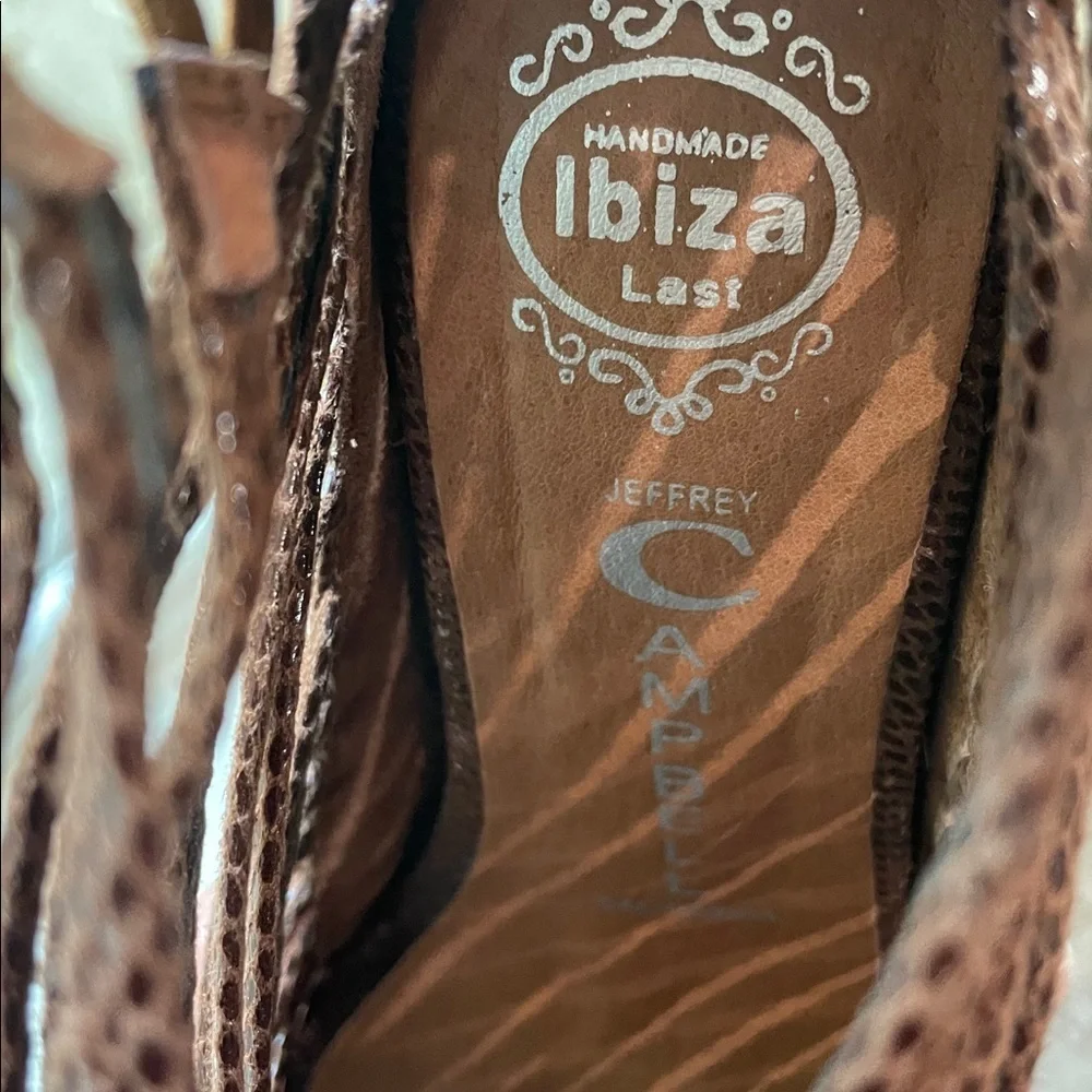 Ibiza Jeffrey Campbell Strappy Wedge Sandals Size 7.5 Gladiator Stretchy Sandal